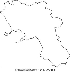 map of Campania region in Italy