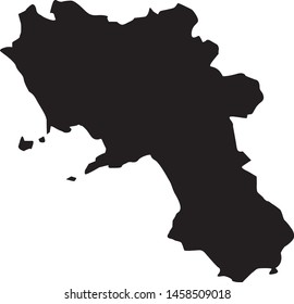 map of Campania region in Italy