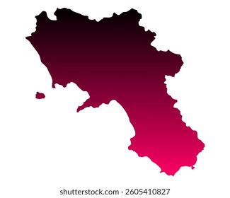 Map of Campania as vector illustration