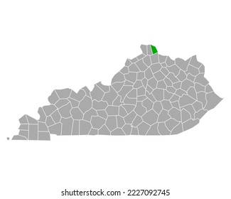 Map of Campbell in Kentucky on white