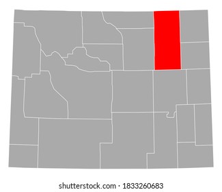 Map of Campbell in Wyoming on white