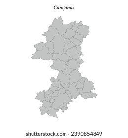 map of Campinas is a mesoregion in Sao Paulo state with borders municipalities