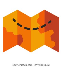 Map camping holiday icon illustration