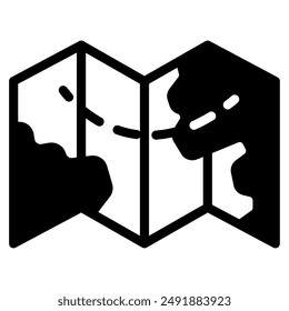 Map camping holiday icon illustration