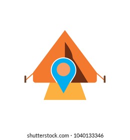Map Camping Logo Icon Design