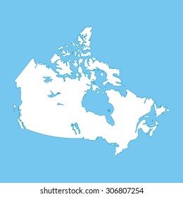 Flat High Detailed Canada Map Lakes Stock Vector (Royalty Free ...