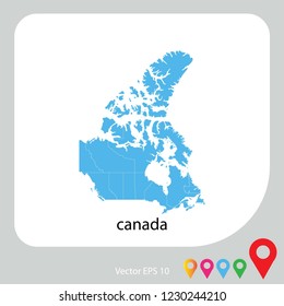 Map of canada abstract corlor blue on white background.frame.vecter illustration eps 10.