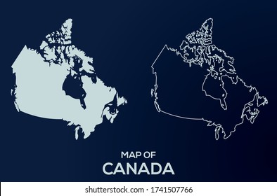 Map of Canada. Abstract design, vector illustration by using adobe illustrator. Canada Island isolated map. Canada Outline map. Editable Map design.