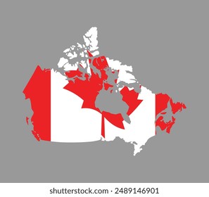map of canada base flag color vector design isolated white background