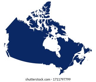 Map of Canada in blue colour