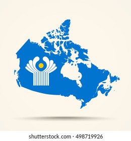 Map of Canada in CIS flag colors


