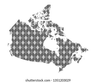 Map of Canada with colored rhombs