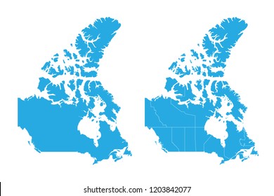 Map - Canada Couple Set , Map of Canada,Vector illustration eps 10.