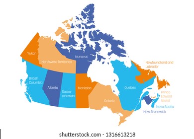 Map Of Canada Please Map Canada Divided Into 10 Provinces Stock Vector (Royalty Free) 1316613218  | Shutterstock