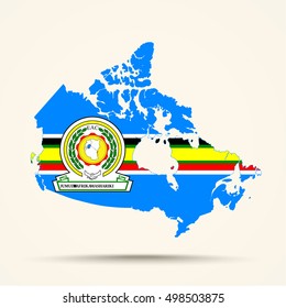 Map Of Canada In The East African Community Flag Colors