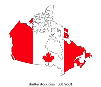 Map Canada Filled Flag State Stock Vector (Royalty Free) 50876581