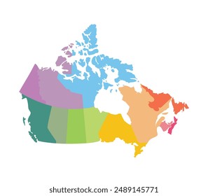 map of canada flat design color vector design isolated white background