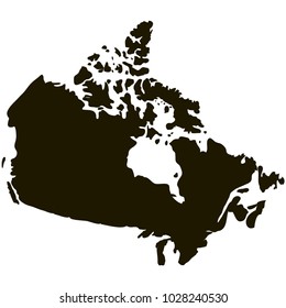 map of canada gray on a white background