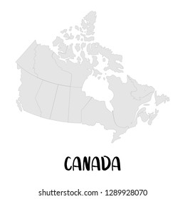 Map of Canada in gray on a white background.