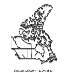 Map of Canada - High detailed on white background. Abstract design vector illustration eps 10.