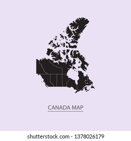 Map of Canada - High detailed map violet outline map with caption on violet background.Abstract design vector illustration eps 10.