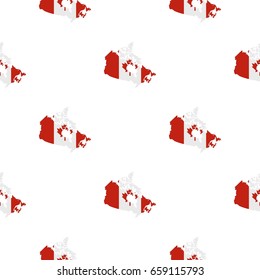 Map of Canada in national flag colors pattern seamless for any design vector illustration