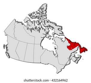 Map - Canada, Newfoundland and Labrador