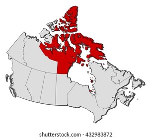 Map - Canada, Nunavut