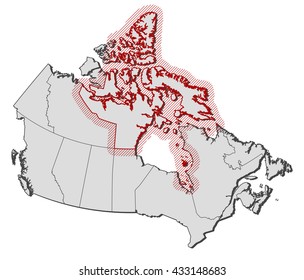 Map - Canada, Nunavut