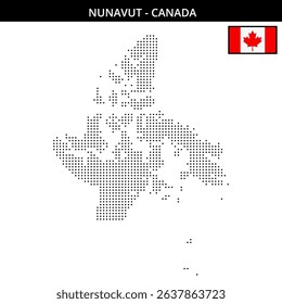 Map of Canada with Nunavut dots