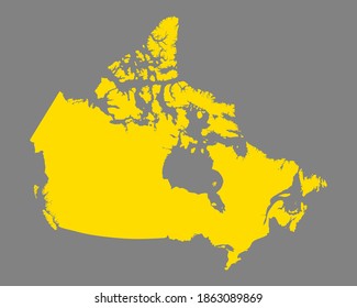 Map of Canada on gray