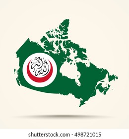 Map of Canada in Organisation of Islamic Cooperation (OIC) flag colors


