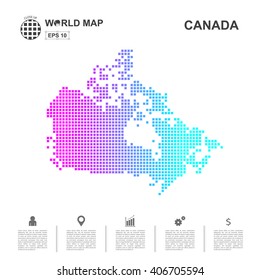 Map Of Canada pixel Vector