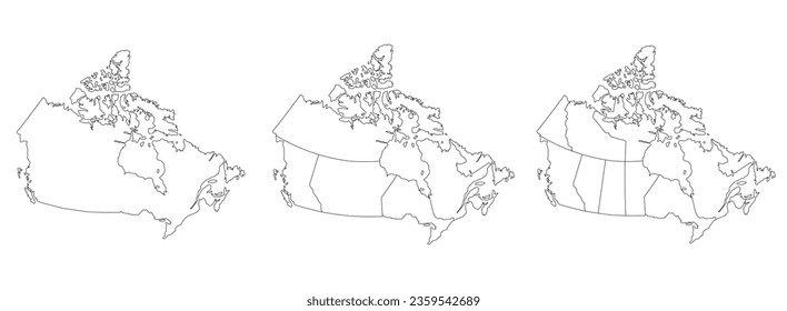 Map of Canada set. Canadian map set
