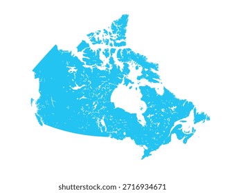 Mapa de Canadá, silueta de signos. Mapa mundial Globo. Ilustración vectorial aislada sobre fondo blanco. Continente de América del Norte.