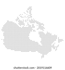 Map of Canada. Silhouette of Canada country map. Halftone dots Vector illustration. Eps 10.