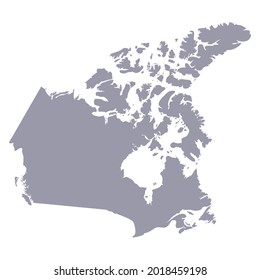 Map of Canada. Silhouette of Canada country map. Vector illustration. Eps 10.
