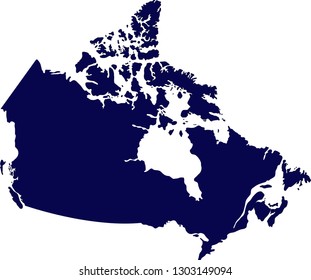 A Map Of Canada, Simple Silhouette Map Of Canada