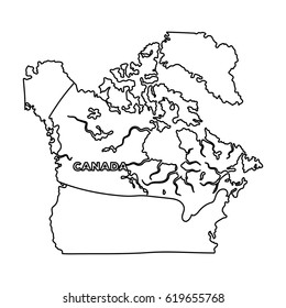 Map of Canada. Canada single icon in outline style vector symbol stock illustration web.