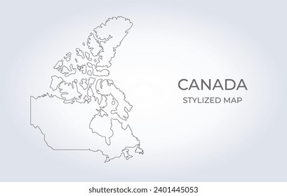 Map of Canada in a stylized minimalist style. Simple illustration of the country map.