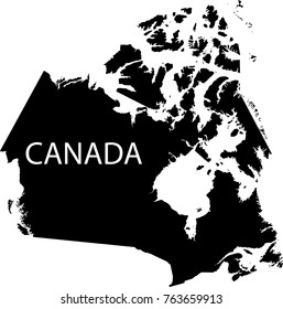 Map Canada Vector Black On White Stock Vector (Royalty Free) 763659913