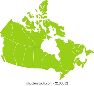 Map of Canada in vector format