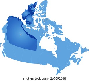 Map of Canada where Northwest Territory is pulled out

