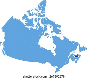 Map of Canada where Prince Edward Island province is pulled out
