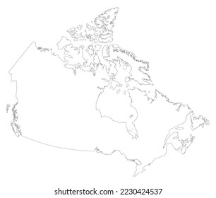Map of Canada in white color isolated on white background. Vector illustration