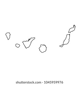 Map of Canary Islands - Spain. Vector