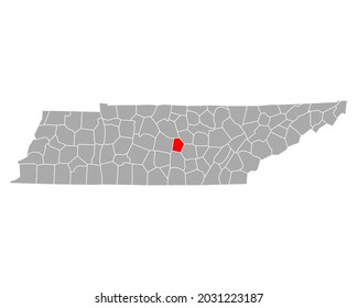 Mapa de Cannon en Tennessee en blanco