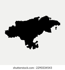 Map of Cantabria - Spain region outline silhouette graphic element Illustration template design
