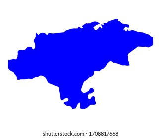 Map of Cantabria as vector illustration