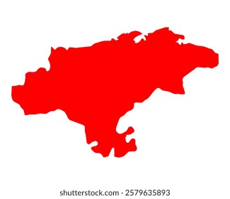 Map of Cantabria as vector illustration